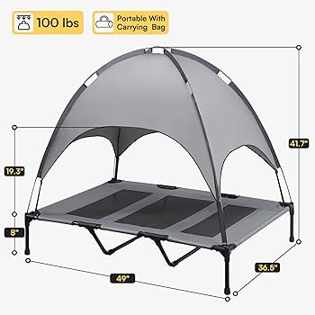 Amazon.com : SUPERJARE XLarge Outdoor Dog Bed, Elevated Pet